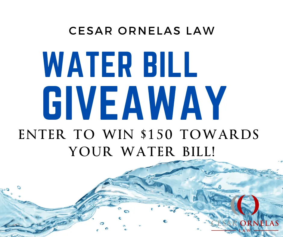 Water bill giveaway announcement.
